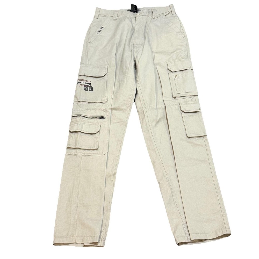 Paco Jeans Size 18‎  Khaki RipStop Cargo Pants Beige Sport/ Gaming Vintage